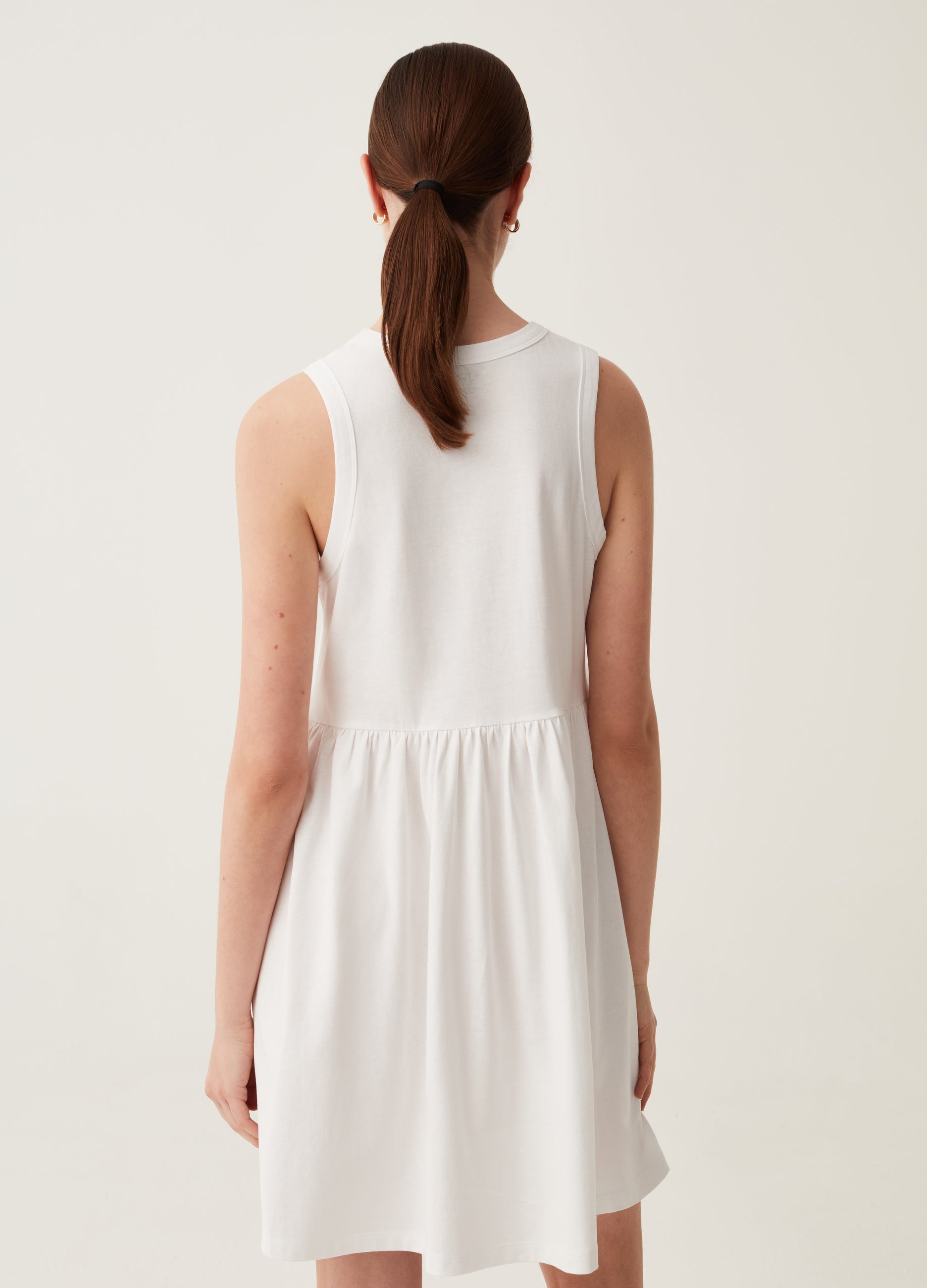 Ovs Short Sleeveless Dress In Cotton Ovs Short Sleeveless Dress In Cotton