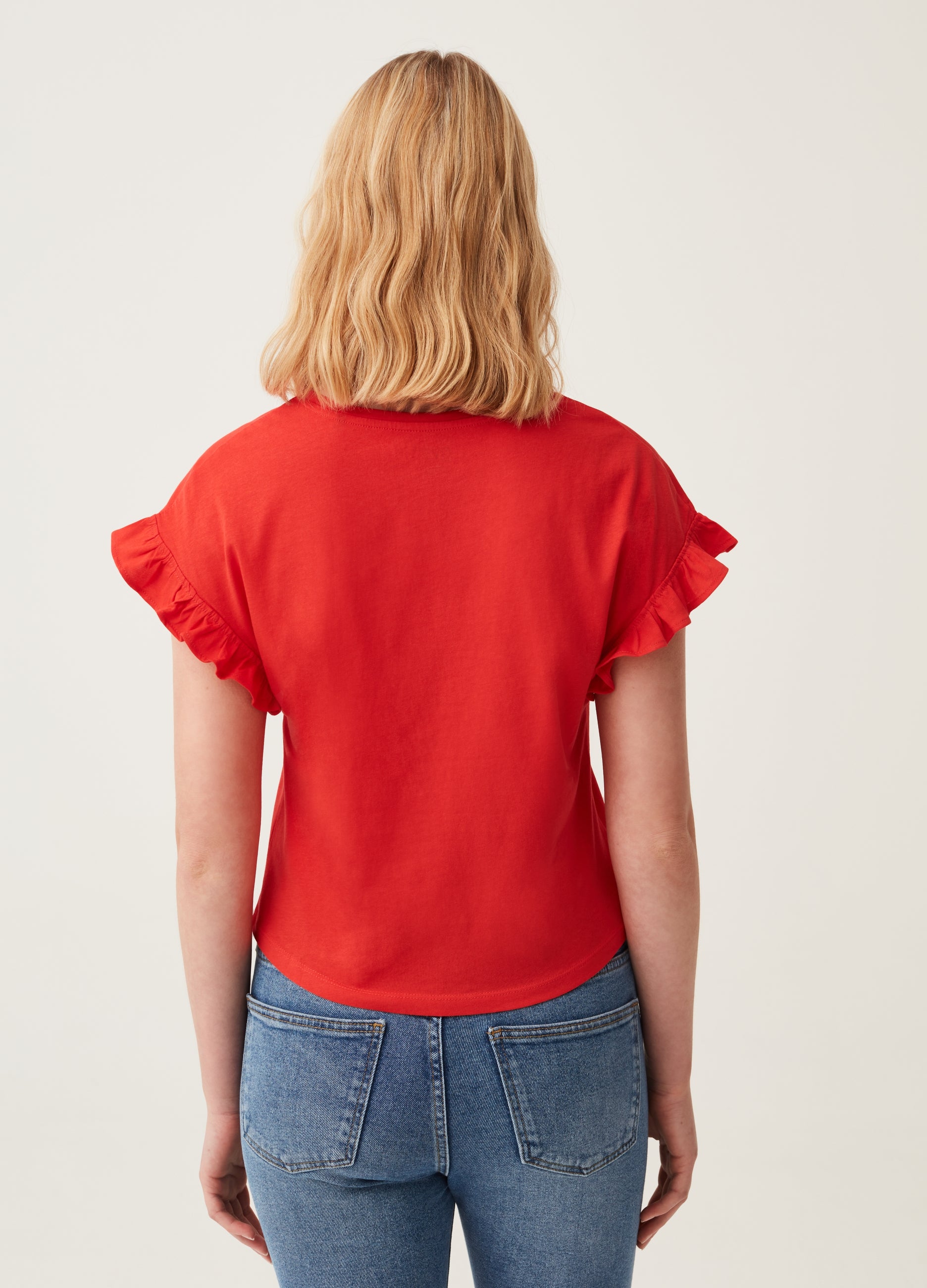 Ovs T-Shirt With Kimono Sleeves And Frills Ovs T-Shirt With Kimono Sleeves And Frills