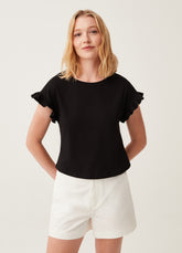 Ovs T-Shirt With Kimono Sleeves And Frills