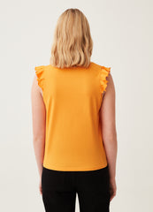 Ovs Cotton Tank Top With Frills