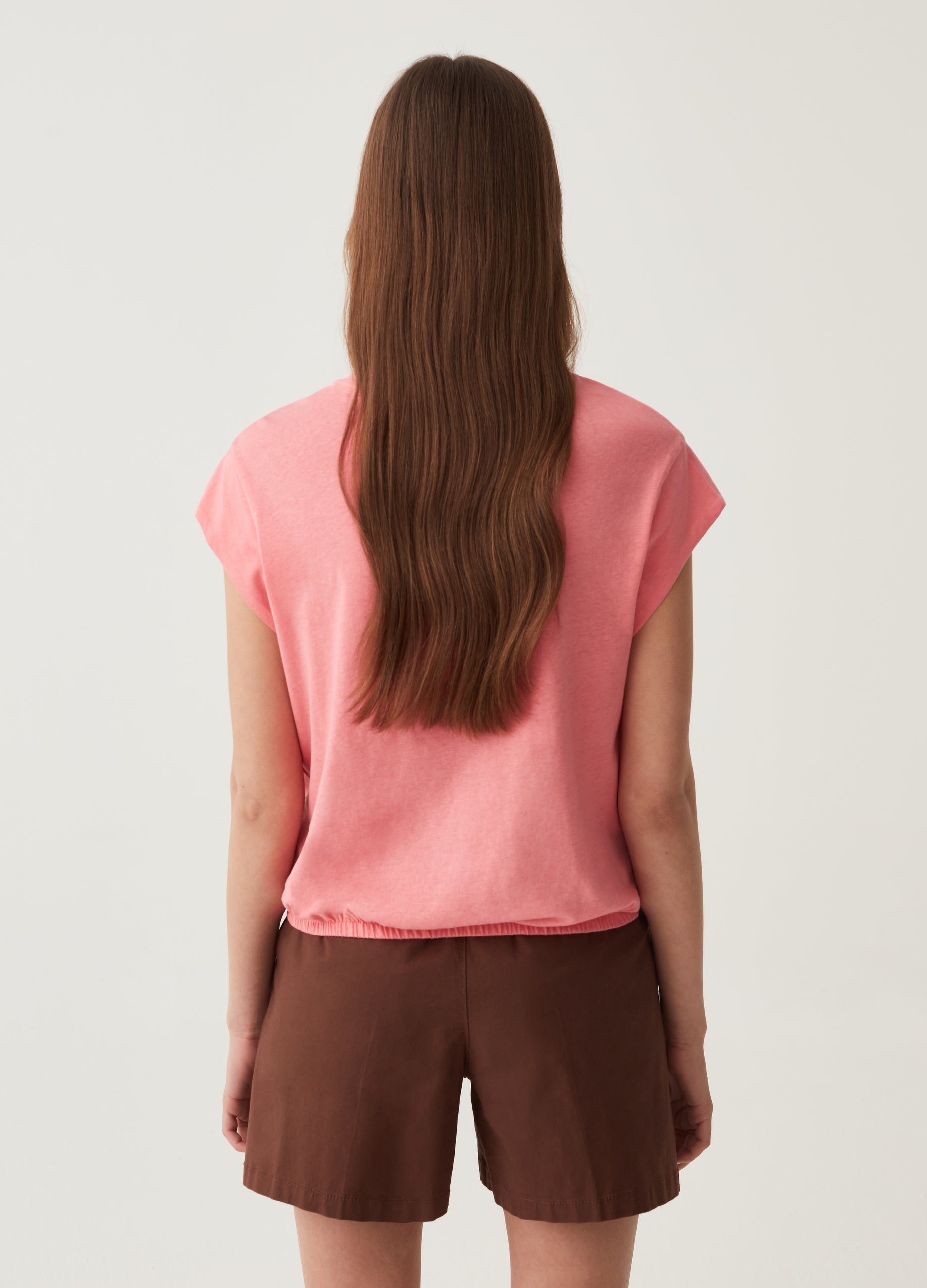 Ovs Cotton T-Shirt With Kimono Sleeves Ovs Cotton T-Shirt With Kimono Sleeves