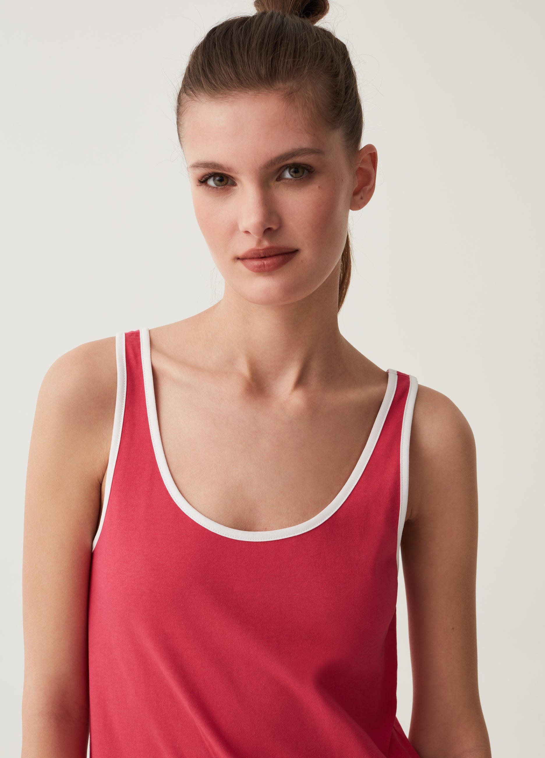 Ovs Sleeveless Dress With Contrasting Colour Trims Ovs Sleeveless Dress With Contrasting Colour Trims