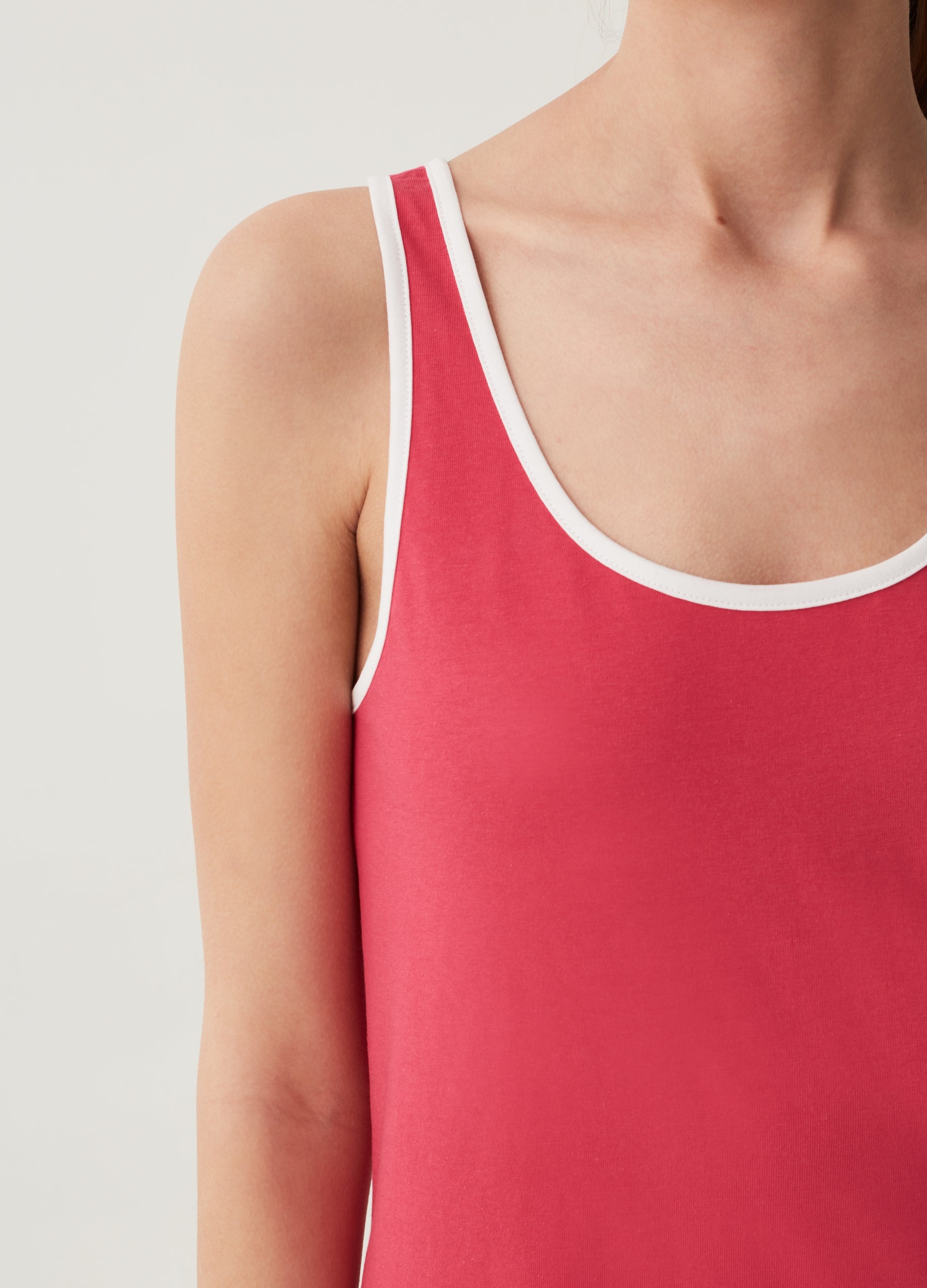 Ovs Sleeveless Dress With Contrasting Colour Trims Ovs Sleeveless Dress With Contrasting Colour Trims