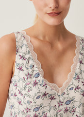 Ovs Floral Pyjama Top With Lace