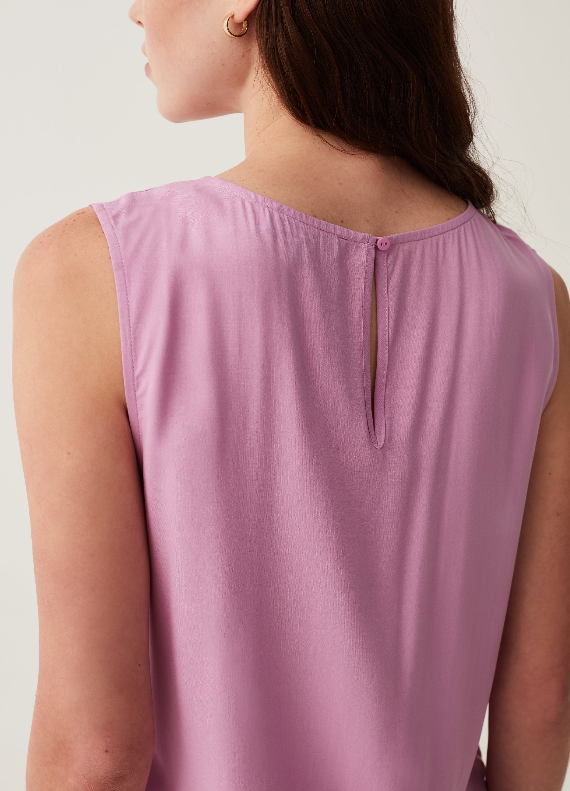 Ovs Sleeveless Blouse With Pleating Ovs Sleeveless Blouse With Pleating