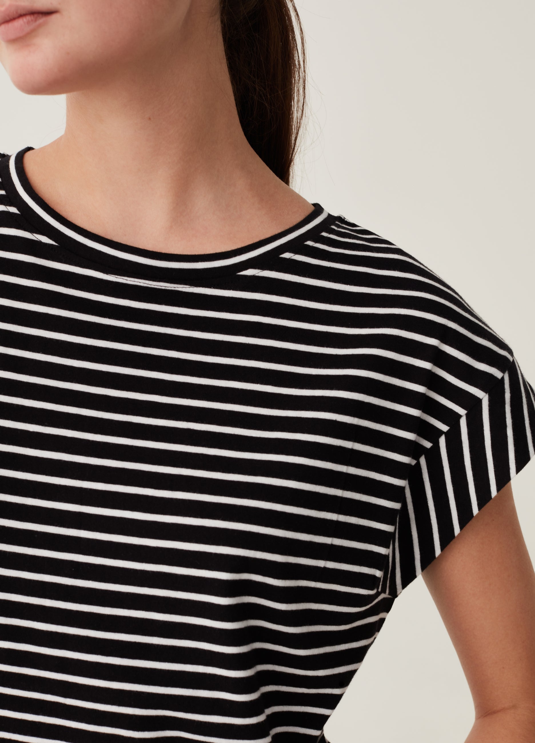 Ovs T-Shirt With Kimono Sleeves And All-Over Print Ovs T-Shirt With Kimono Sleeves And All-Over Print