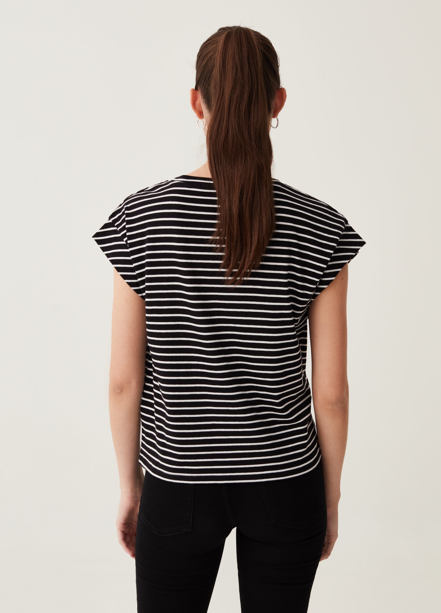 Ovs T-Shirt With Kimono Sleeves And All-Over Print Ovs T-Shirt With Kimono Sleeves And All-Over Print