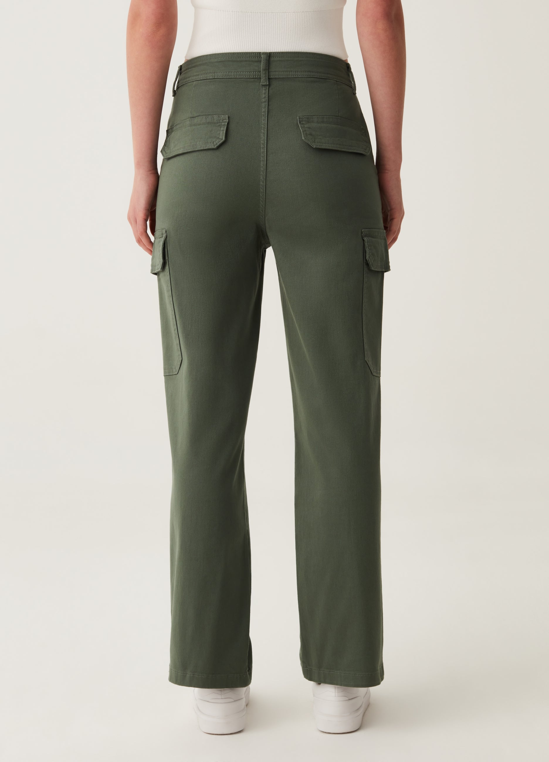 Ovs Cargo Trousers In Cotton Twill Ovs Cargo Trousers In Cotton Twill