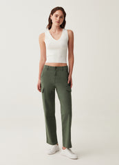 Ovs Cargo Trousers In Cotton Twill