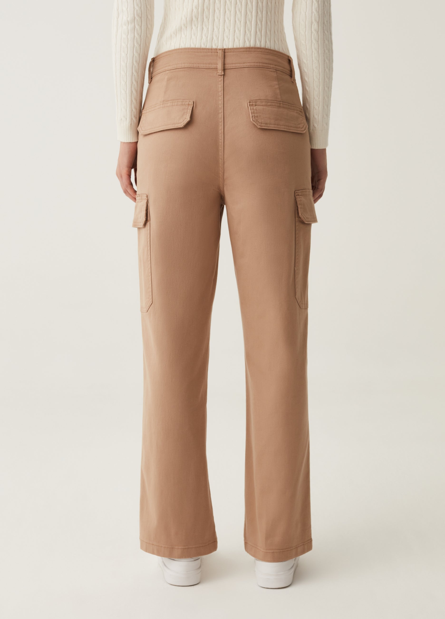 Ovs Cargo Trousers In Cotton Twill Ovs Cargo Trousers In Cotton Twill