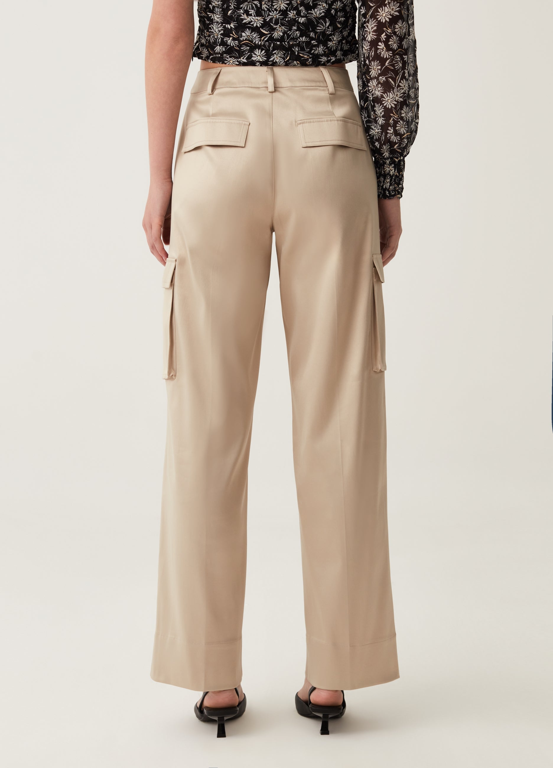 Ovs Cargo Trousers In Satin Ovs Cargo Trousers In Satin