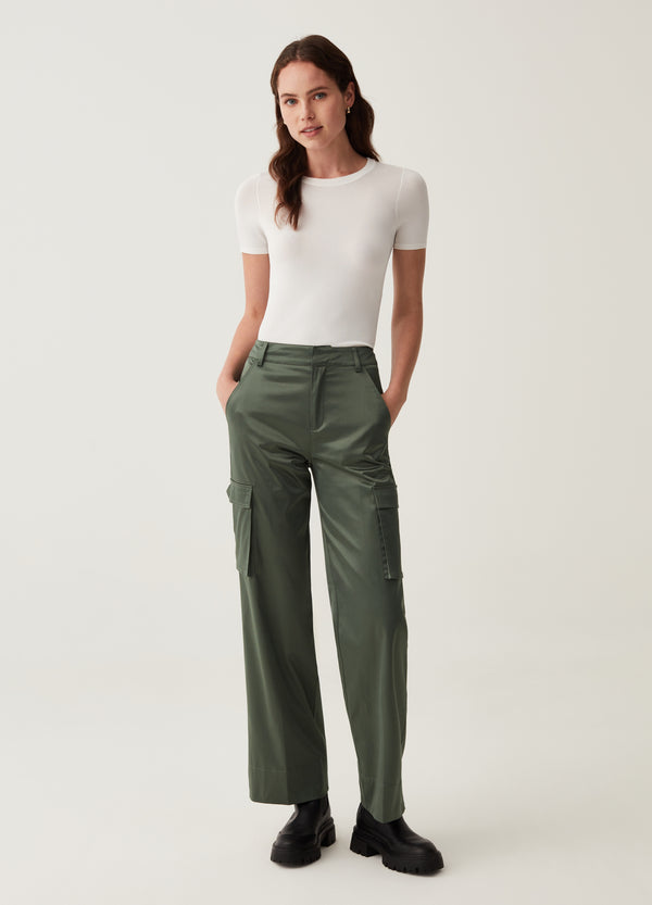 Ovs Cargo Trousers In Satin