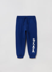 Ovs Fleece Joggers With Drawstring And Print