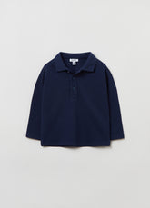 Ovs Cotton Polo Shirt With Long Sleeves