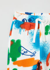 Ovs Fleece Joggers With Drawstring And Print