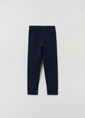 Ovs Stretch Cotton Leggings With Diamantã© Motif