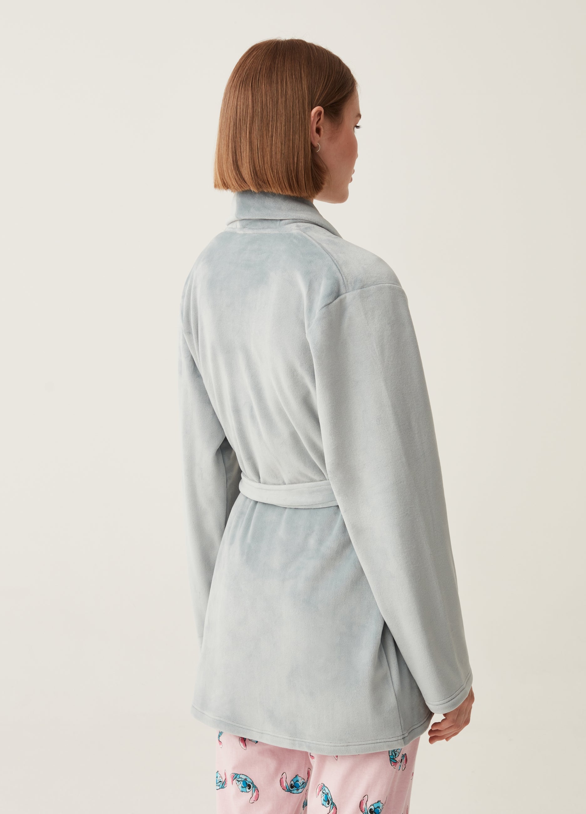 Ovs Short Dressing Gown In Velour Ovs Short Dressing Gown In Velour