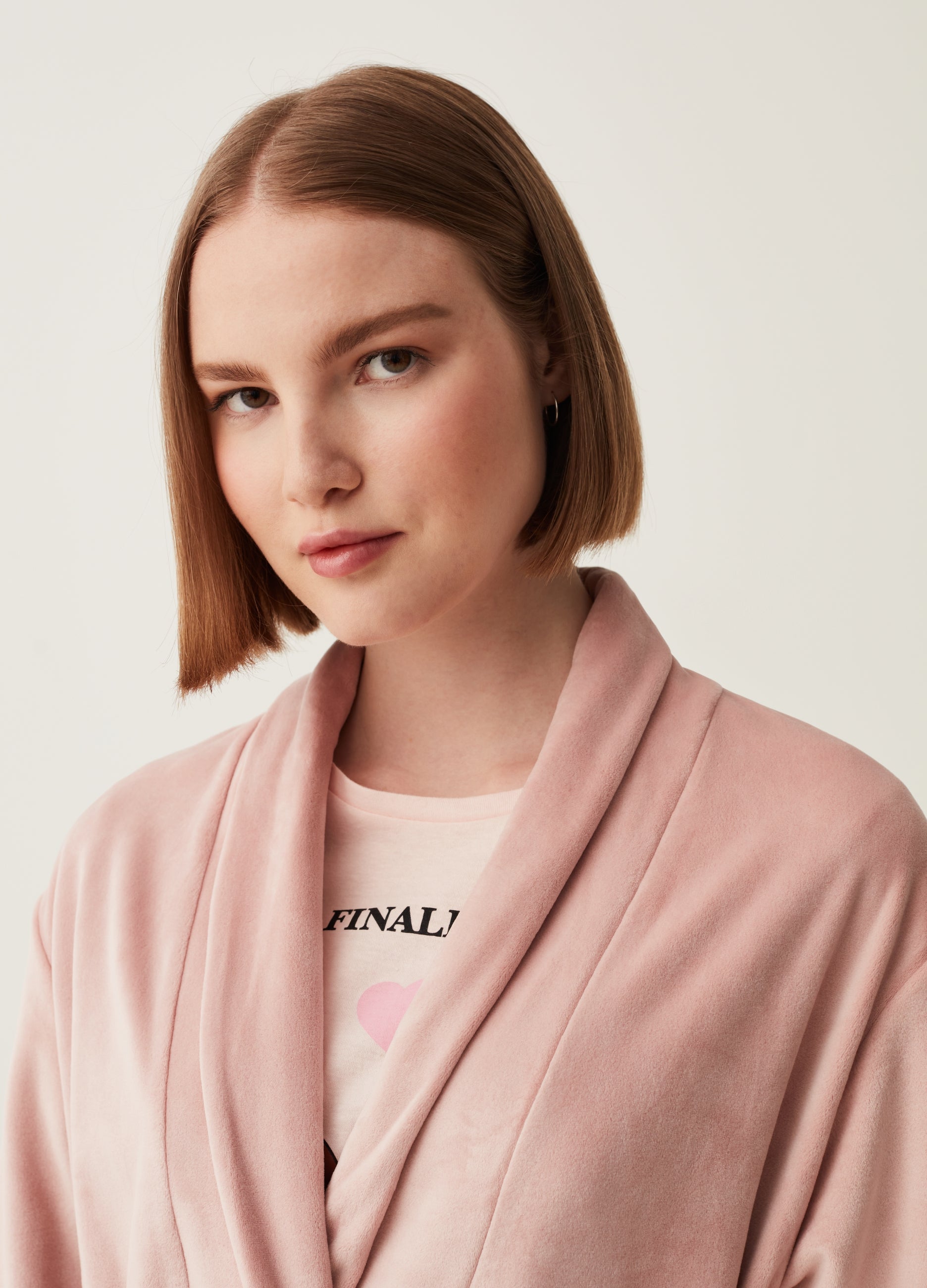 Ovs Short Dressing Gown In Velour Ovs Short Dressing Gown In Velour