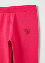 Ovs Stretch Cotton Leggings With Diamantã© Motif