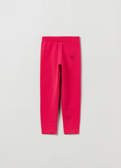 Ovs Stretch Cotton Leggings With Diamantã© Motif