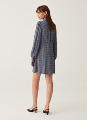Ovs Short Dress With Herringbone Print