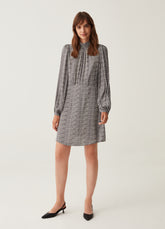 Ovs Short Dress With Herringbone Print