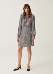 Ovs Short Dress With Herringbone Print