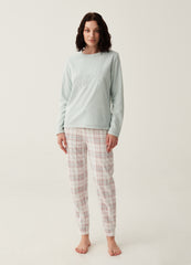 Ovs Fleece Pyjama Top With Embroidery