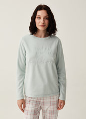 Ovs Fleece Pyjama Top With Embroidery
