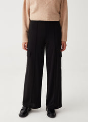 Ovs Wide-Leg Trousers With Raised Stitching