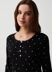 Ovs Polka Dot Nightdress With Granddad Neckline