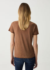 Ovs Faded-Effect Shirt With V Neck