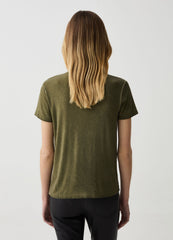 Ovs Faded-Effect Shirt With V Neck