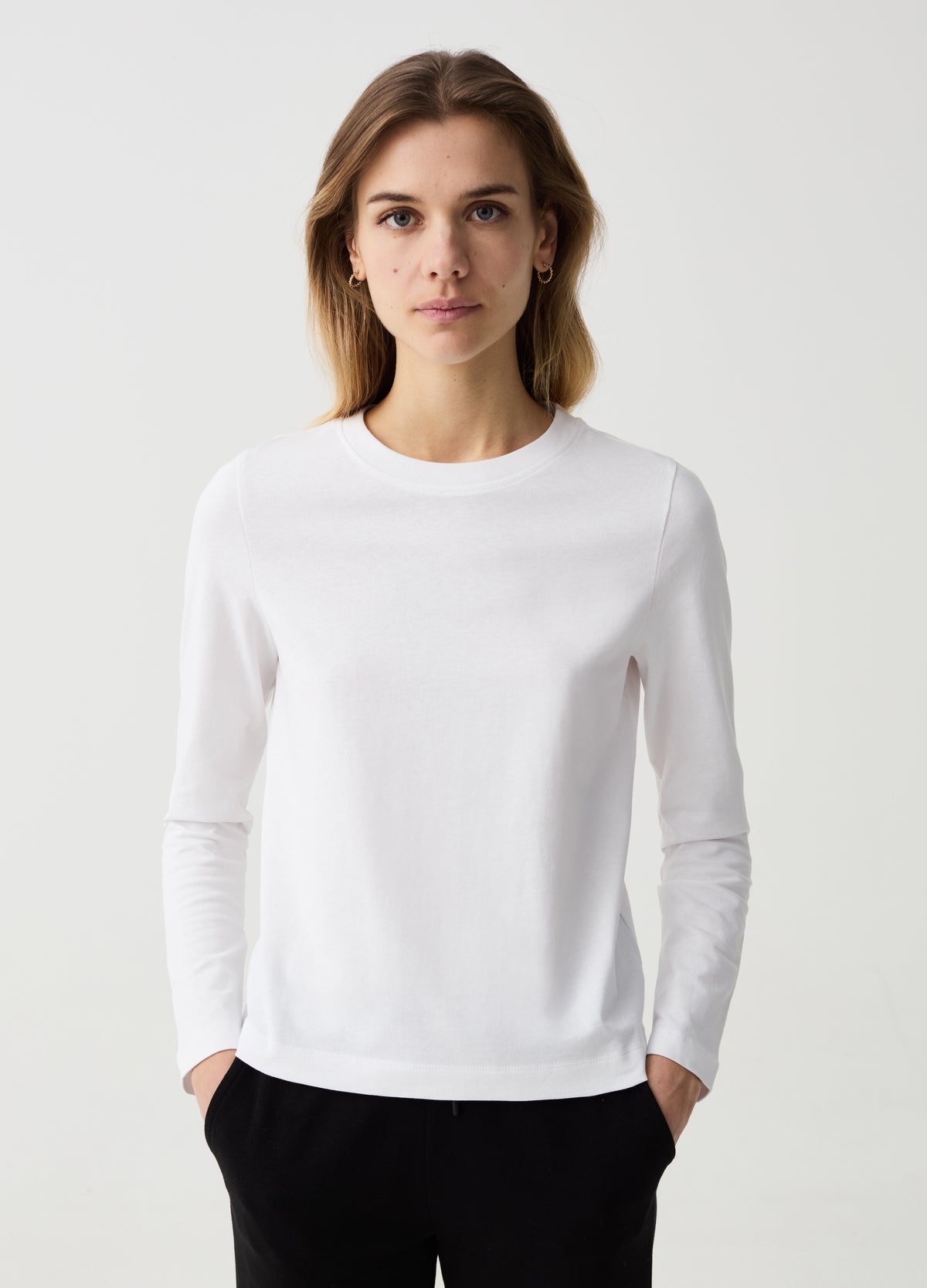 Ovs Essential Cotton T-Shirt With Long Sleeves