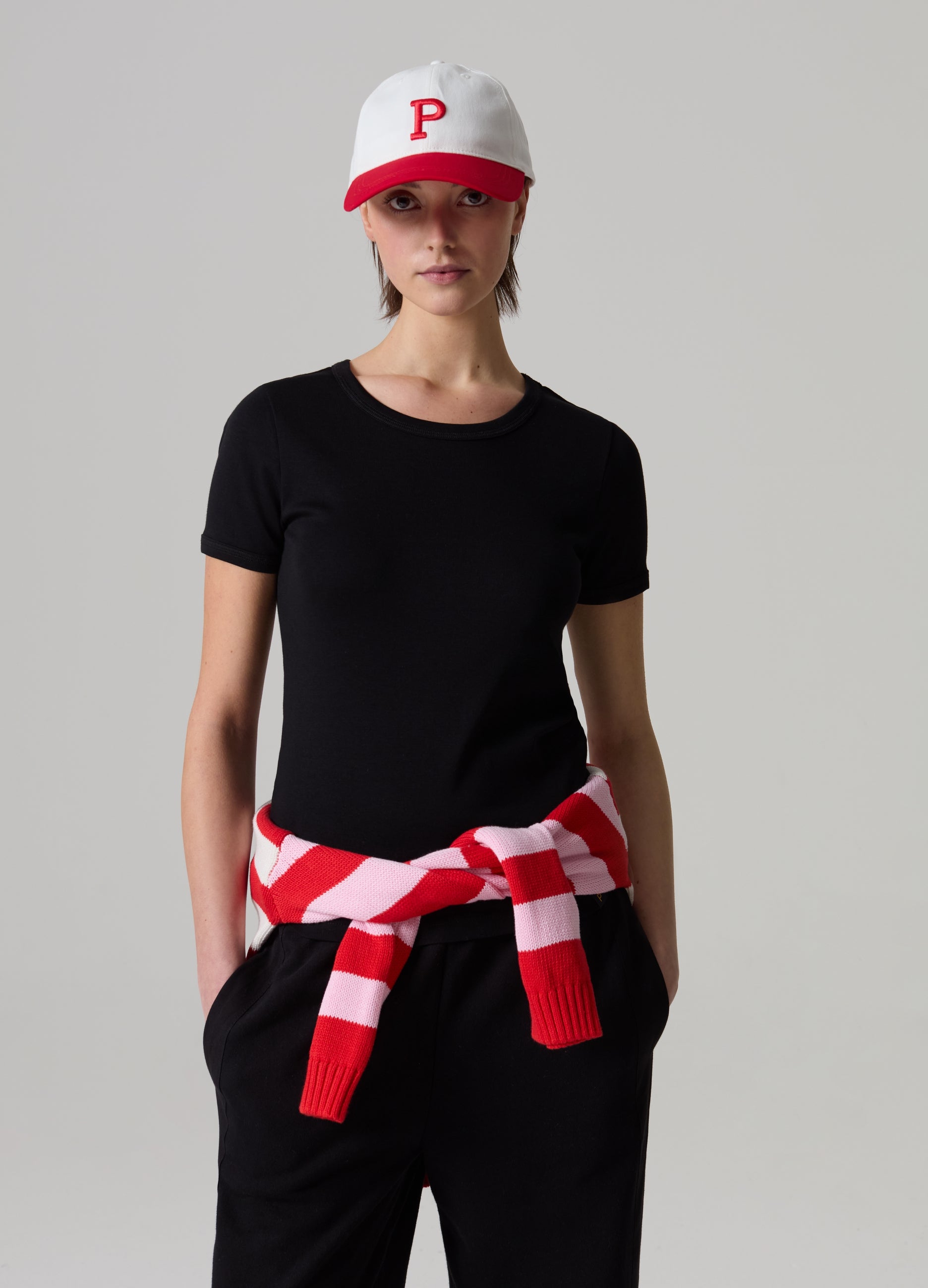 Ovs Stretch Cotton T-Shirt With Crew-Neck Ovs Stretch Cotton T-Shirt With Crew-Neck