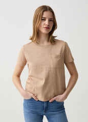 Ovs Essential Mélange Cotton T-Shirt With Pocket