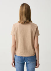Ovs Essential Mélange Cotton T-Shirt With Pocket