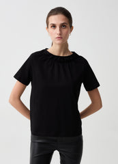 Ovs Mock-Neck T-Shirt With Pleating