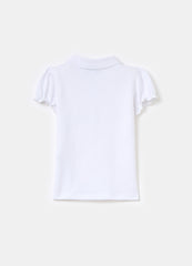 Ovs Cotton Polo Shirt With Frills