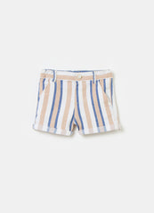 Ovs Striped Linen And Cotton Bermuda Shorts