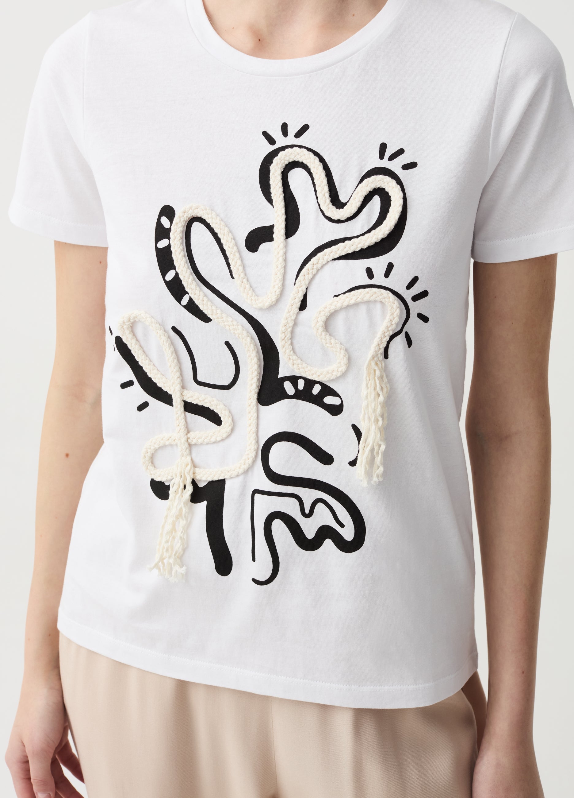 Ovs T-Shirt With Print And Application Ovs T-Shirt With Print And Application