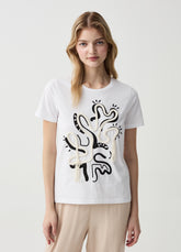 Ovs T-Shirt With Print And Application