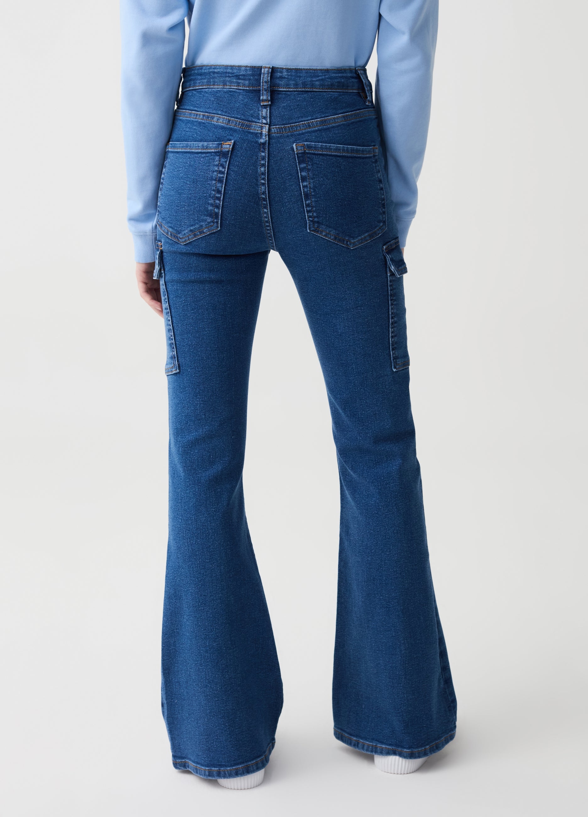 Ovs Flare-Fit Cargo Jeans Ovs Flare-Fit Cargo Jeans