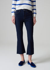 Ovs Flare-Fit Crop Jeans With Raw Edging