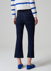 Ovs Flare-Fit Crop Jeans With Raw Edging