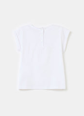 Ovs Cotton T-Shirt With Broderie Anglaise Insert