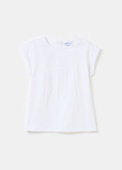 Ovs Cotton T-Shirt With Broderie Anglaise Insert