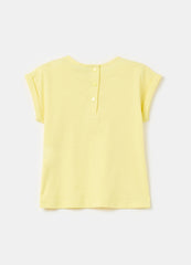 Ovs Cotton T-Shirt With Broderie Anglaise Insert