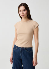 Ovs Essential Ribbed T-Shirt With Kimono Sleeves