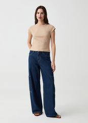 Ovs Essential Ribbed T-Shirt With Kimono Sleeves